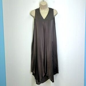 All Saints - Blaze Steel Gray Sleeveless V Neck Midi Dress Size Small